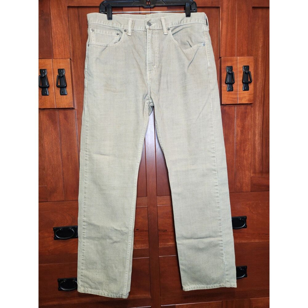 Levis 505 Straight Fit Jeans 100% Cotton Tan Colored Size 34 X 32